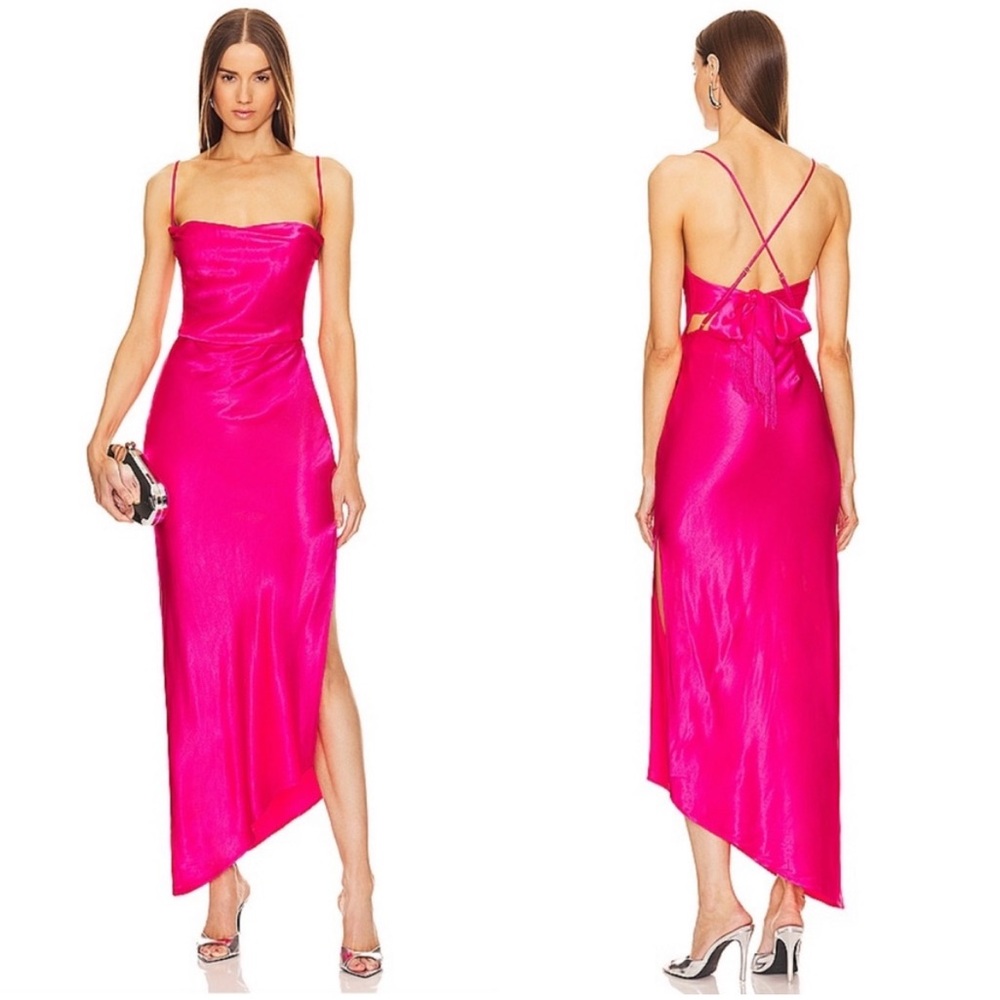 REVOLVE x Michael Costello Hot pink Cassie Midi Dress NWOT Small